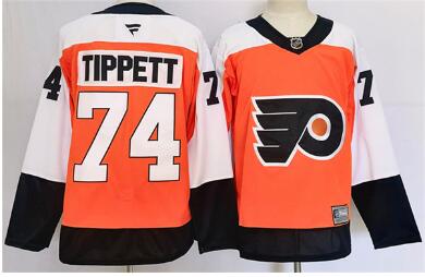 Men's Philadelphia Flyers #74 Owen Tippett Orange 2024 Stitched Jersey