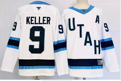 Men's Utah Hockey Club #9 Clayton Keller White Stitched Jersey