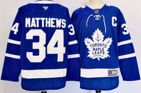 Men's Toronto Maple Leafs #34 Auston Matthews Blue 2024-25 Stitched Jersey