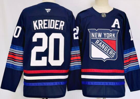 Men's New York Rangers #20 Chris Kreider Navy Stitched Jersey