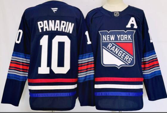 Men's New York Rangers #10 Artemi Panarin Navy Stitched Jersey