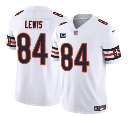 Men's Chicago Bears #84 Marcedes Lewis White 2024 F.U.S.E. With 1-star C Patch Vapor Untouchable Limited Football Stitched Jersey