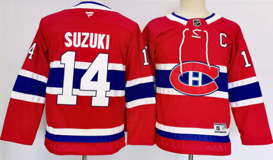 Youth Montreal Canadiens #14 Nick Suzuki 2024-25 Red Stitched Jersey