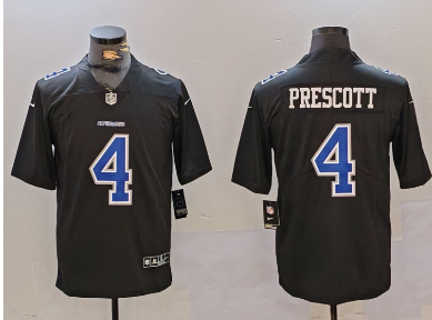 Men's Dallas Cowboys #4 Dak Prescott Black Throwback Vapor Untouchable Limited Stitched Football Jersey