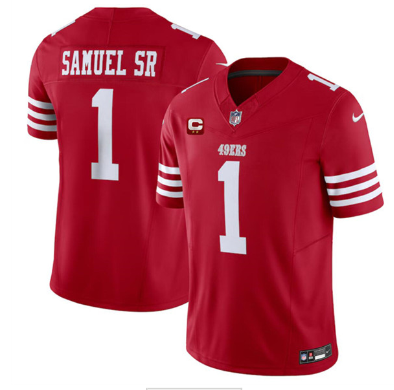 Men's San Francisco 49ers #1 Deebo Samuel SR  2024 F.U.S.E. With  C Patch Vapor Untouchable Limited Football Stitched Jersey