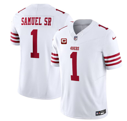 Men's San Francisco 49ers #1 Deebo Samuel SR  2024 F.U.S.E. With  C Patch Vapor Untouchable Limited Football Stitched Jersey