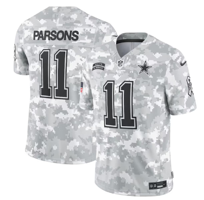 Men's Dallas Cowboys #11 Micah Parsons 2024 Arctic Camo Salute To Service Limited Stitched Football Jersey