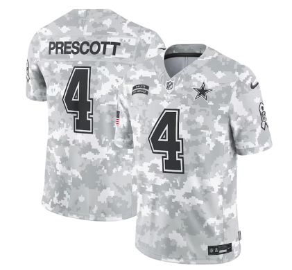 Men's Dallas Cowboys #4 Dak Prescott 2024 Arctic Camo Salute To Service Limited Stitched Football Jersey