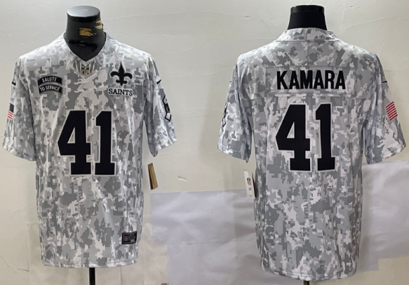 Men's  New Orleans Saints #41 Alvin Kamara  2024 Arctic Camo Salute To Service Limited Stitched  Jersey