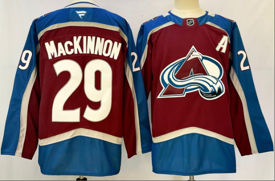 New fanatics Men's Colorado Avalanche #29 Nathan MacKinnon  stitched Jersey