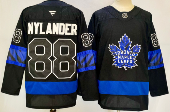 Men's New Fanatics Toronto Maple Leafs #88 William Nylander Black X Drew House Inside Out Stitched Jersey