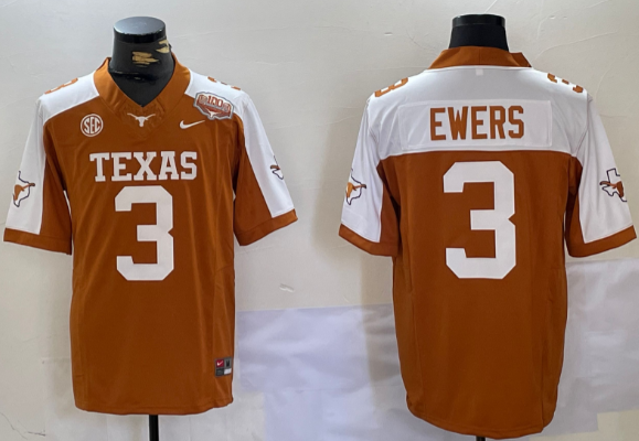 fshion Texas Longhorns #3 EWERS Men's Jersey