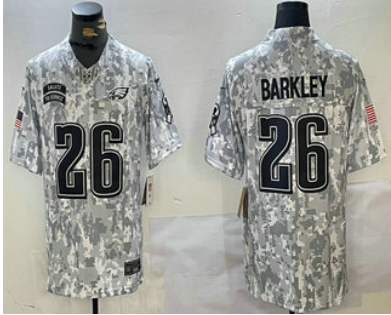 Men's Philadelphia Eagles #26 Saquon Barkley 2024 FUSE Arctic Camo Salute to Service Limited Stitched Jersey