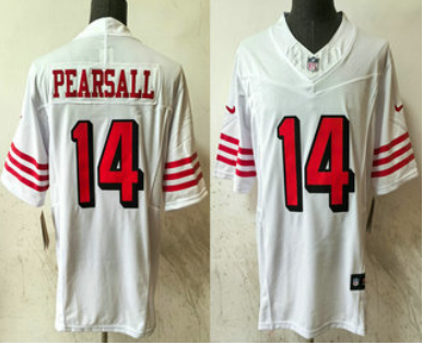 Men's San Francisco 49ers #14 Ricky Pearsall White   Stitched Jersey