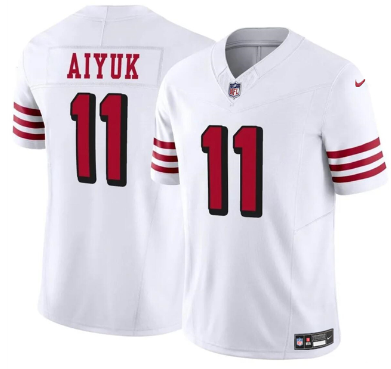 Men's San Francisco 49ers #11 Brandon Aiyuk White   Stitched Football Jersey