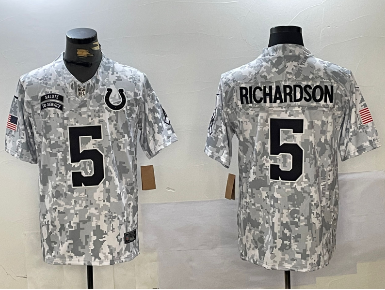 Men's Indianapolis Colts #5 Anthony Richardson Arctic Camo 2024 FUSE Salute to Service Limited Stitched Jersey