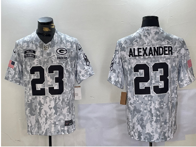 Men's Green Bay Packers #23 Jaire Alexander Arctic Camo 2024 FUSE Salute to Service Limited Stitched Jersey