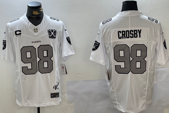 Men's Las Vegas Raiders #98 Maxx Crosby White Stitched   Jersey