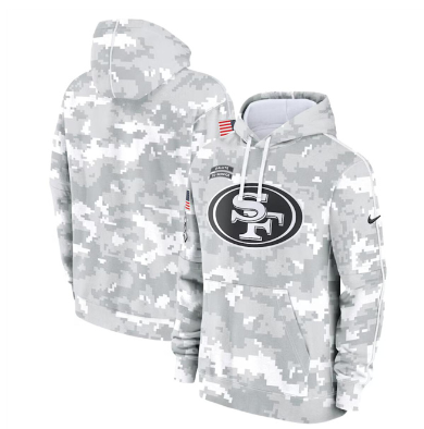 Men's San Francisco 49ers 2024 Arctic Camo Salute To Service Club Fleece Pullover Hoodie