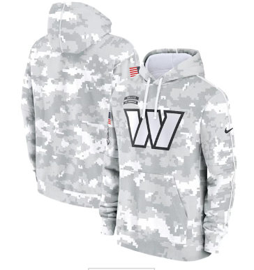 Men's Washington Commanders 2024 Arctic Camo Salute To Service Club Fleece Pullover Hoodie