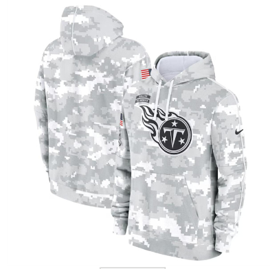 Men's Tennessee Titans 2024 Arctic Camo Salute To Service Club Fleece Pullover Hoodie