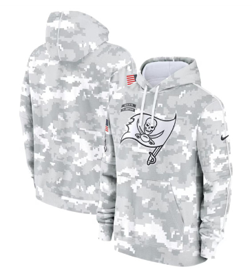 Men's Tampa Bay Buccaneers 2024 Arctic Camo Salute To Service Club Fleece Pullover Hoodie