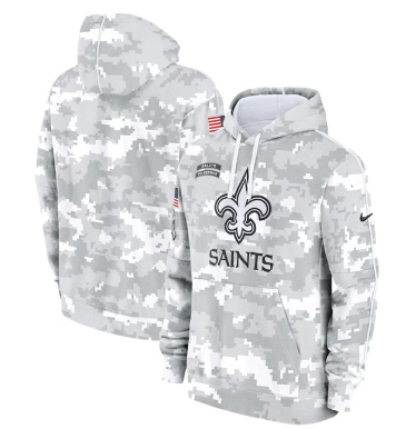 Men's New Orleans Saints 2024 Arctic Camo Salute To Service Club Fleece Pullover Hoodie