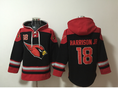 Men's Arizona Cardinals #18 Marvin Harrison Jr. Black Ageless Must-Have Lace-Up Pullover Hoodie