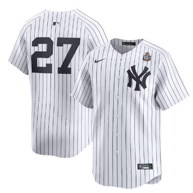 Men's New York Yankees #27 Giancarlo Stanton White 2024 World Series Home Limited Stitched Baseball Jersey