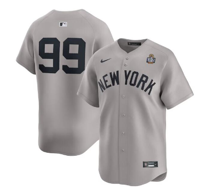 Men's New York Yankees #99 Aaron Judge Gray 2024 World Series Limited Stitched Baseball Jersey