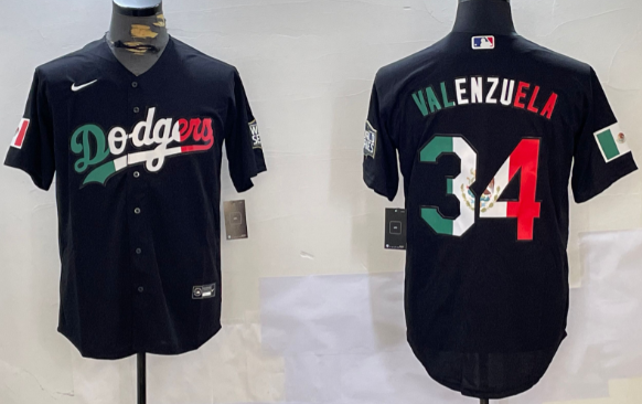 Mens Los Angeles Dodgers #34 Toro Valenzuela  Stitched Baseball Jersey