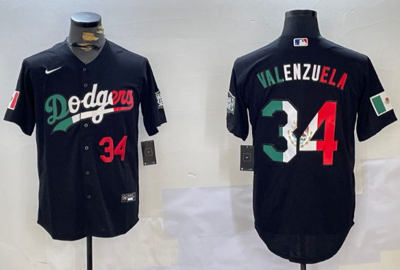 Mens Los Angeles Dodgers #34 Toro Valenzuela  Stitched Baseball Jersey