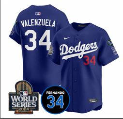 Men's Los Angeles Dodgers #34 Toro Valenzuela stitched jersey