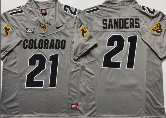 men's COLORADO BUFFALOES  #21 SANDERS stitched jerseys