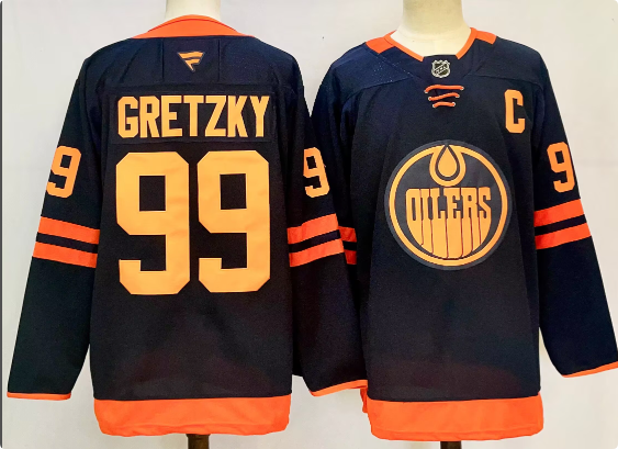 Men's Edmonton Oilers #99 Wayne Gretzky Navy Blue 50th Anniversary Adidas Stitched NHL Jersey