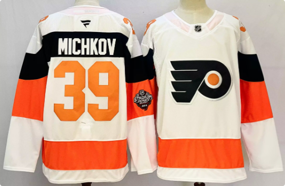 Men's Philadelphia Flyers #39 Matvei Michkov  2024 Stitched Jersey