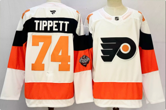 Men's Philadelphia Flyers Owen Tippett  White 2024 NHL  Stitched Jersey