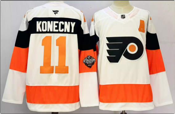 Men's Philadelphia Flyers Travis Konecny  White 2024   Jersey