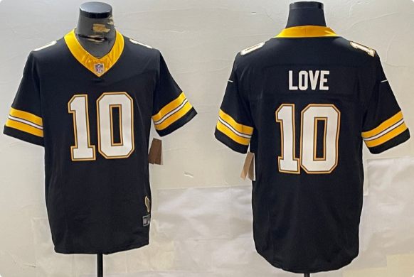 Men's Green Bay Packers #10 Jordan Love Black Limited Stitched Football Jersey