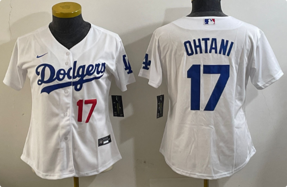 women's Los Angeles Dodgers #17 Shohei Ohtani White 2024 Stitched Baseball Jersey