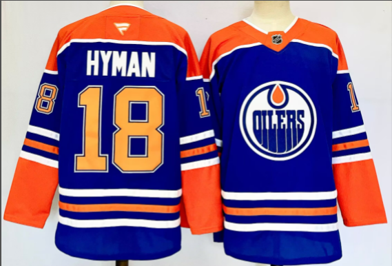 Men's Edmonton Oilers #18 Zach Hyman   Stitched Jersey