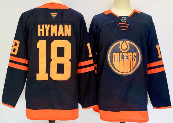 Men's Edmonton Oilers #18 Zach Hyman Stitched Jersey