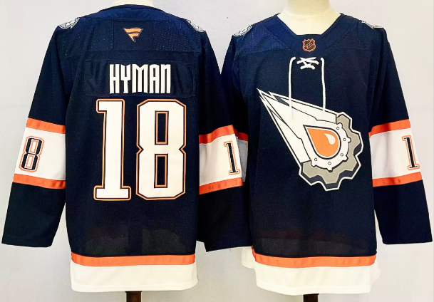 Men's Edmonton Oilers #18 Zach Hyman Stitched Jersey