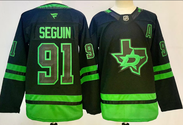 Men's Dallas Stars #91 Tyler Seguin Black 2024-2025 stitched Jersey