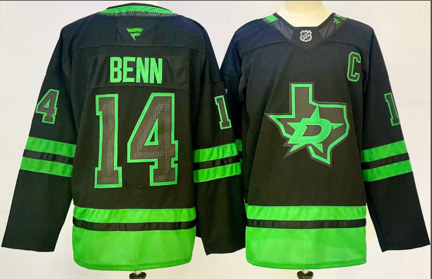 Men's Dallas Stars #14 Jamie Benn Black 2024-25 Stitched Jersey