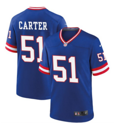 Men's New York Giants #51 Abdul Carter Royal Classic Football Stitched Game Jersey