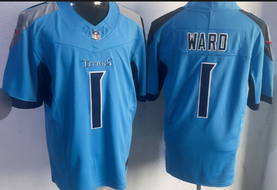 Men's Tennessee Titans #1 Cameron Ward Blue 2025 Draft Vapor Untouchable Football Stitched Jersey
