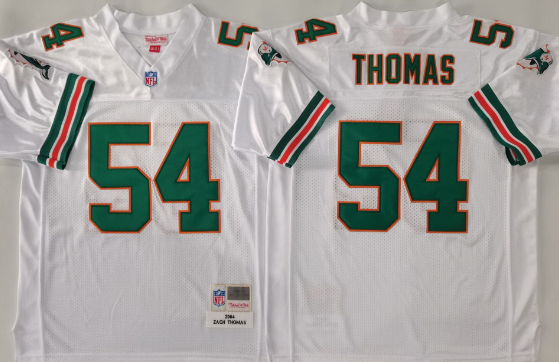 Men's Zach Thomas Aqua Miami Dolphins stitched Jersey