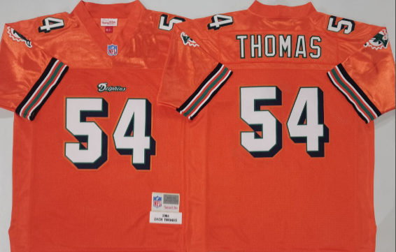 Men's Zach Thomas Aqua Miami Dolphins stitched Jersey