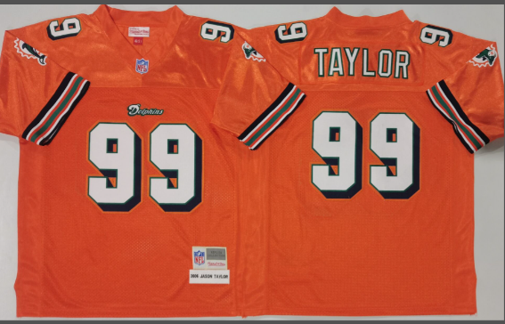 Men's Jason Taylor Aqua Miami Dolphins stiched Jersey